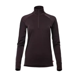 LightWool 180 Polo w/zip, dame (Chocolate Plum)-ACLIMA Clearance