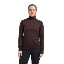 LightWool 180 Polo w/zip, dame (Chocolate Plum)-ACLIMA Clearance