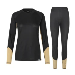 Baselayer Undertøj Sæt, dame (Black / Sand)-ASIVIK Hot