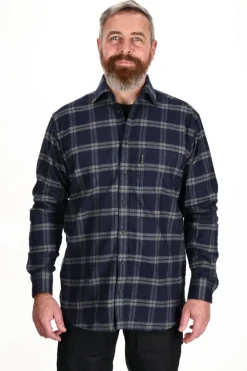 Blåvand LS skjorte, herre (Dark Blue)-ASIVIK New