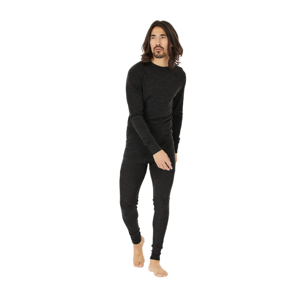 Hike Wool Blend Uldunderbukser, herre (Black)-ASIVIK Hot