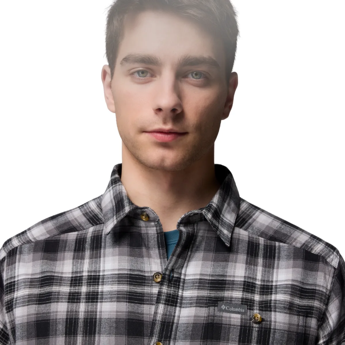 Cornell Woods Flannel LS, herre (BlackTartan)-COLUMBIA Outlet