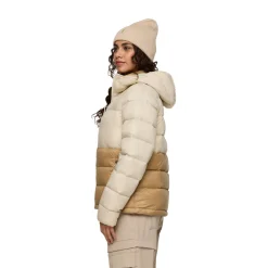 Fuego Max Down Hooded Dunjakke, dame (Cream and Khaki)-COTOPAXI Online