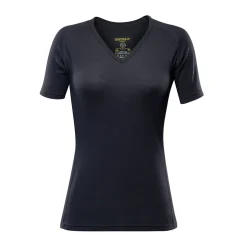 Breeze Merino 150 T-shirt V-neck, dame (Black)-DEVOLD Online
