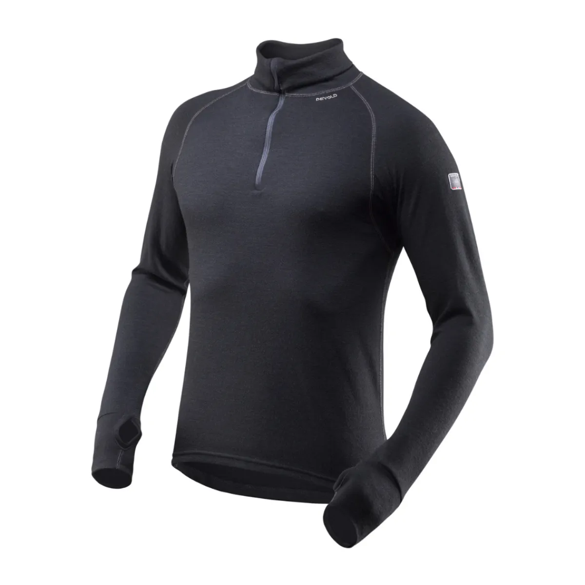 Expedition Merino 235 Zip Neck trøje, herre (Black)-DEVOLD Online