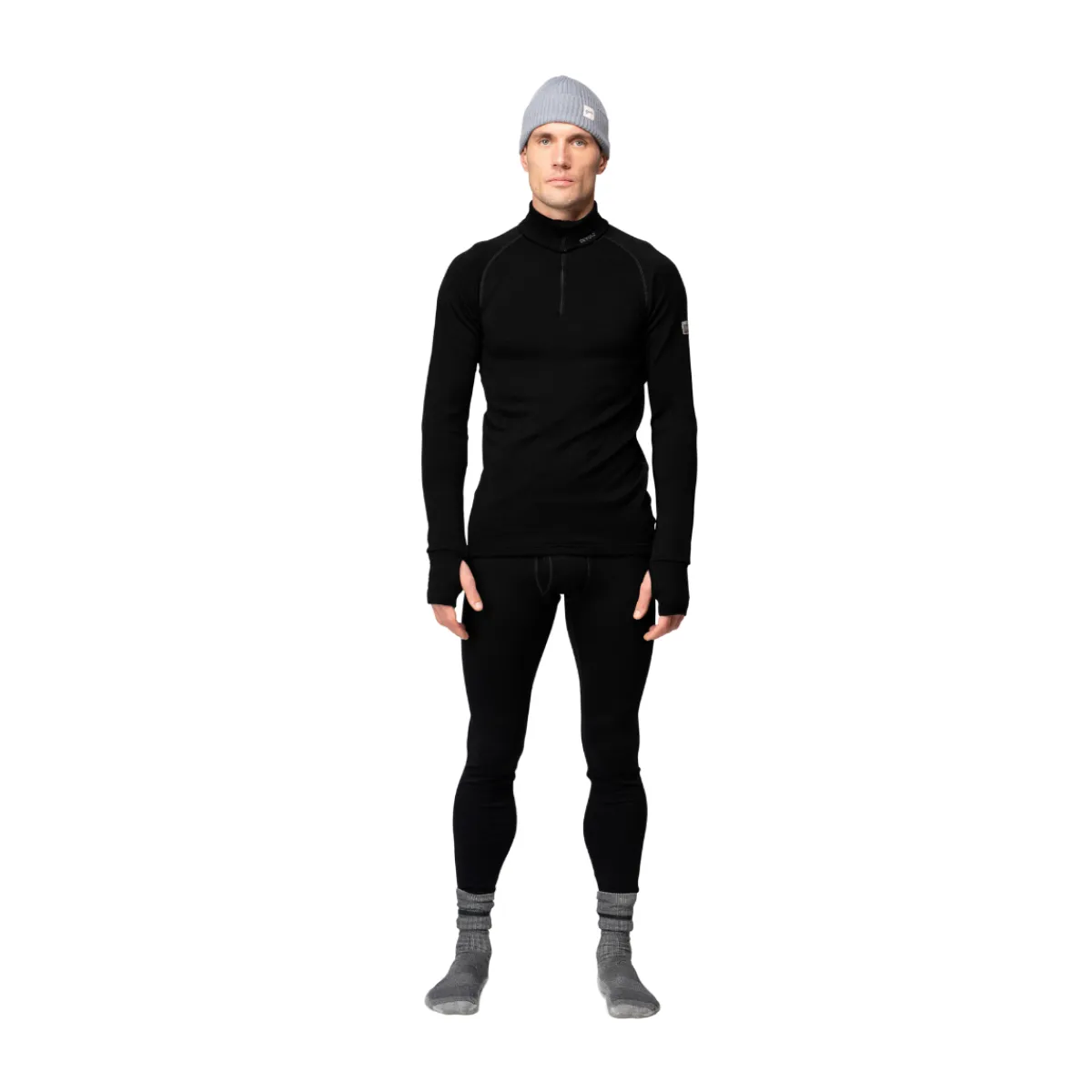 Expedition Merino 235 Zip Neck trøje, herre (Black)-DEVOLD Online