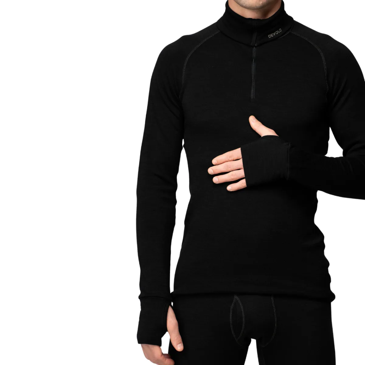 Expedition Merino 235 Zip Neck trøje, herre (Black)-DEVOLD Online