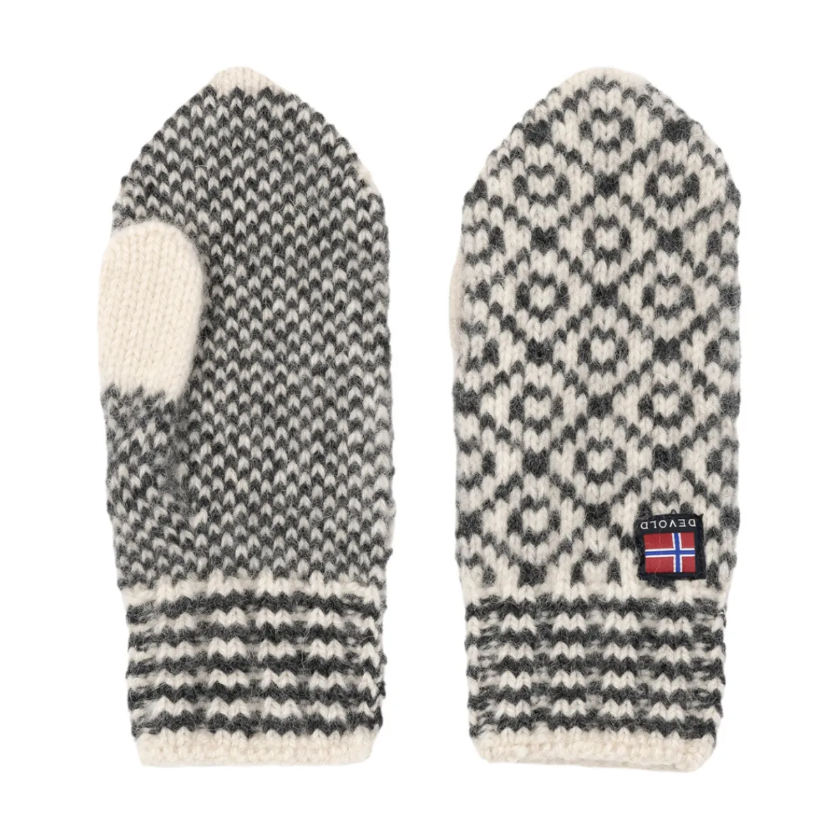 Svalbard Wool Mitten (Offwhite / Anthracite)-DEVOLD Outlet