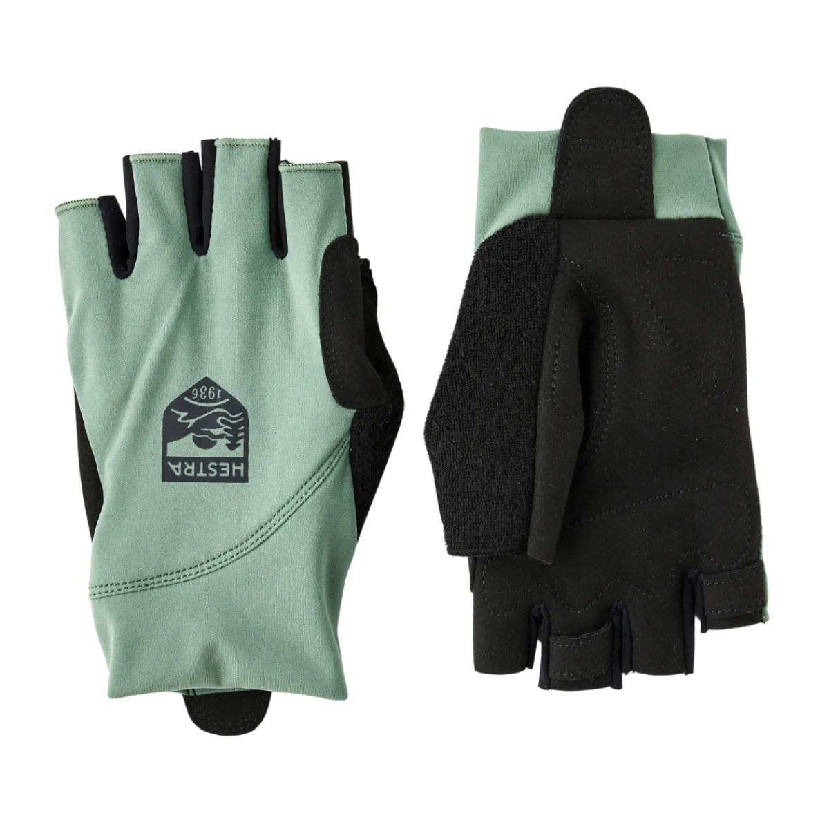 Apex Short 5-Finger Cykelhandsker (Silver Green)-HESTRA New