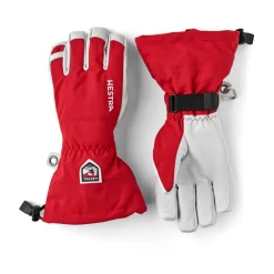 Army Leather Heli Ski 5-finger skihandsker (Red)-HESTRA New