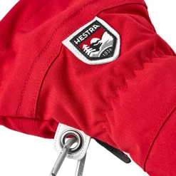 Army Leather Heli Ski 5-finger skihandsker (Red)-HESTRA New