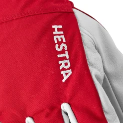 Army Leather Heli Ski 5-finger skihandsker (Red)-HESTRA New