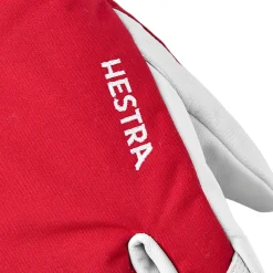 Army Leather Heli Ski 3-finger skihandske (Red)-HESTRA Online