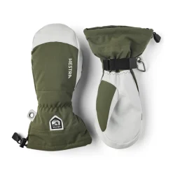 Army Leather Heli Ski Mitts skiluffer (Olive)-HESTRA Outlet