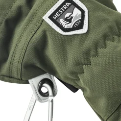 Army Leather Heli Ski Mitts skiluffer (Olive)-HESTRA Outlet