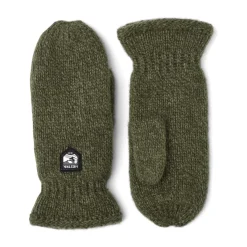 Basic Wool Mitt strikvante (Olive)-HESTRA