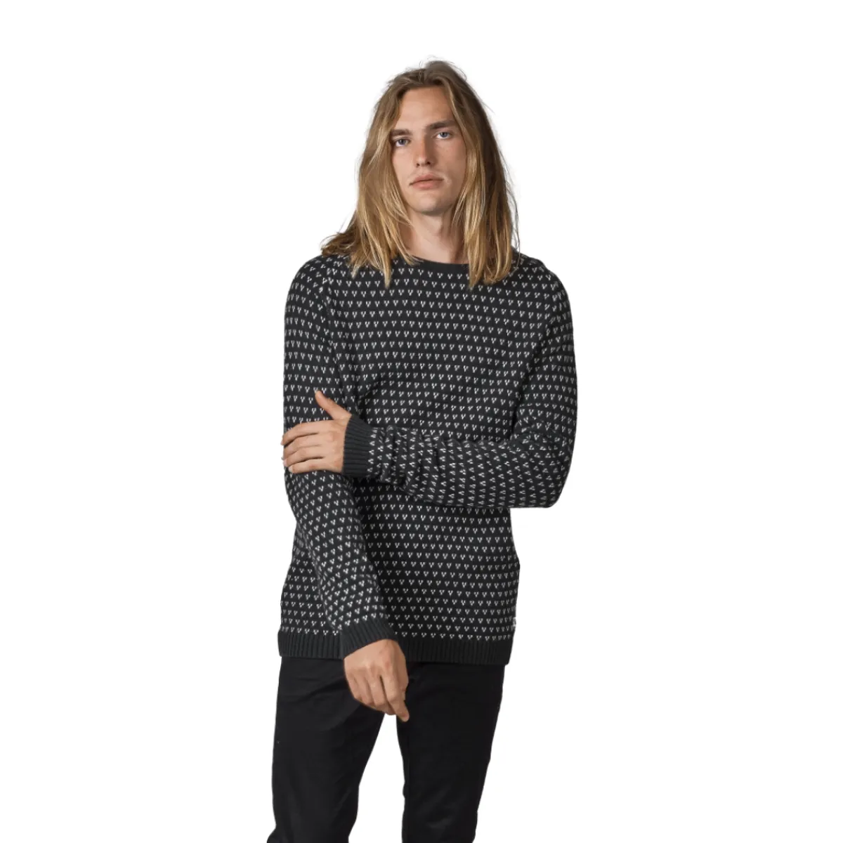 Klitmøller Collective Hugo Knit Sweater, herre (Olive Cream)-KLITMØLLER COLLECTIV New
