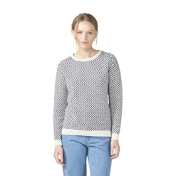 Klitmøller Elaine Knit Sweater, dame (Cream Navy)-KLITMØLLER COLLECTIV Best
