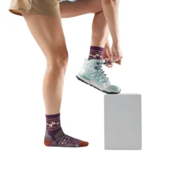 Hike Light Cushion Retro Floral Mid Crew Vandresok, dame (Purple Iris)-SMARTWOOL Clearance