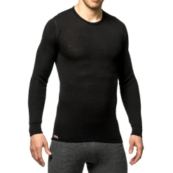 Crewneck 200 uldundertrøje, unisex (Black)-WOOLPOWER Clearance